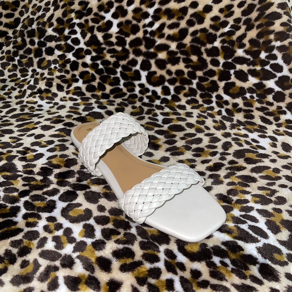 White braided sandals